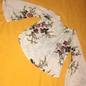 Off the shoulder Dress top Floral Print